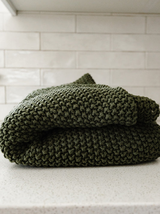 Green Cotton Throw