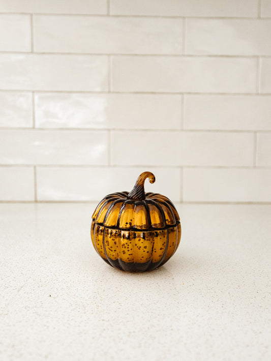 Brown Mercury Glass Pumpkin Candle - 2 Scents