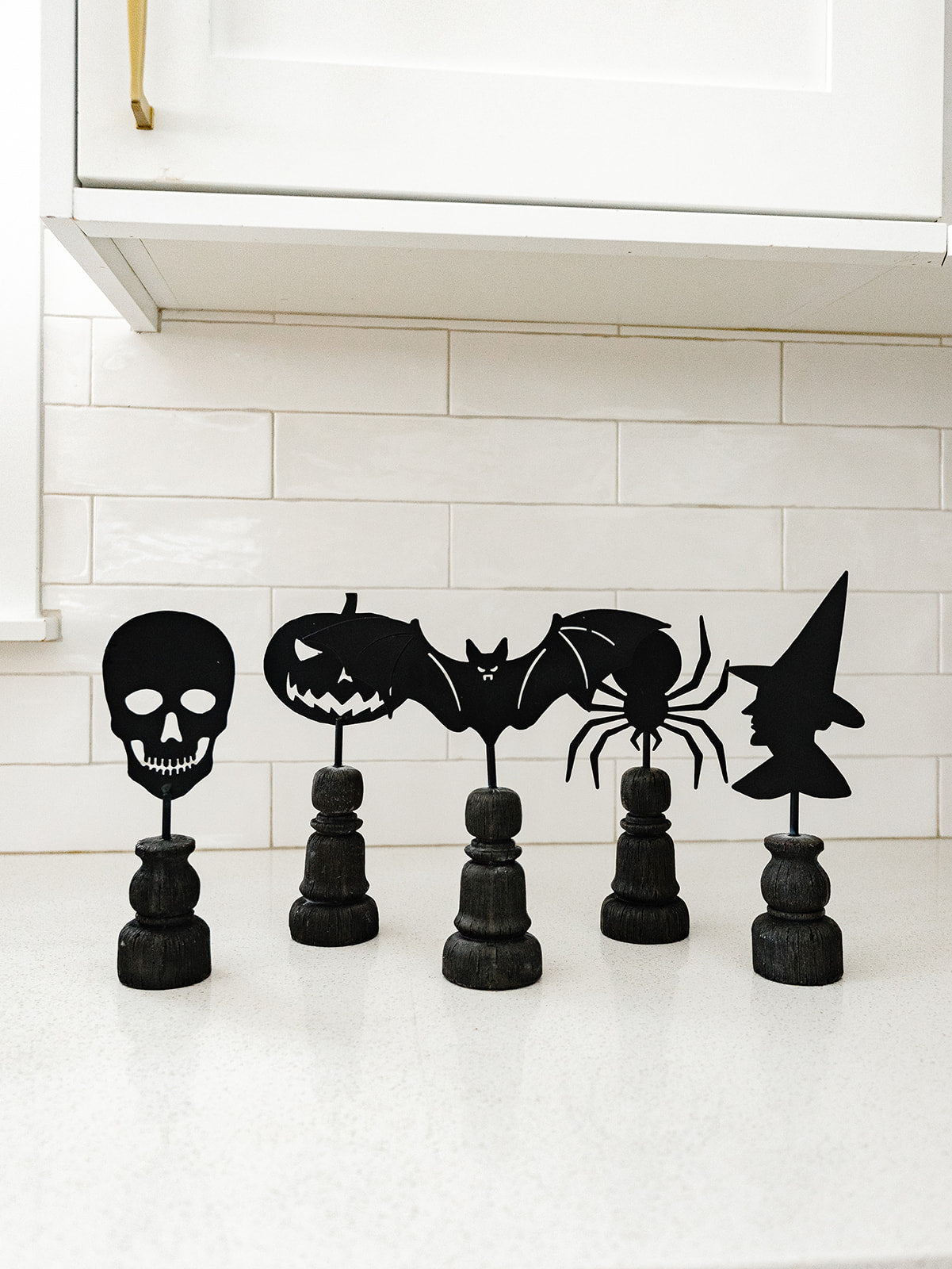 Black Metal Halloween Figure Spindles - 5 Styles