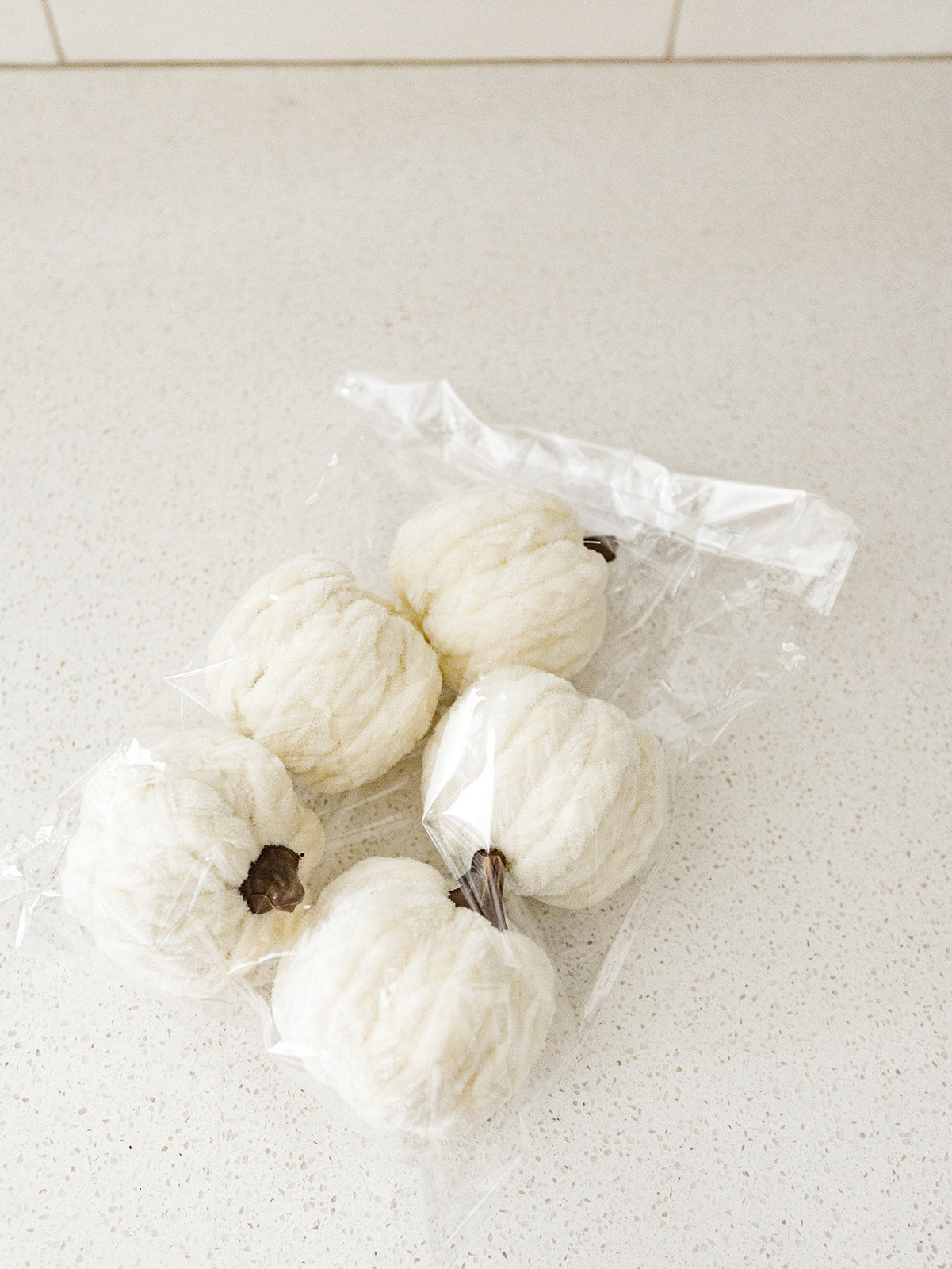 White Braided Filler Pumpkin - Set of 5