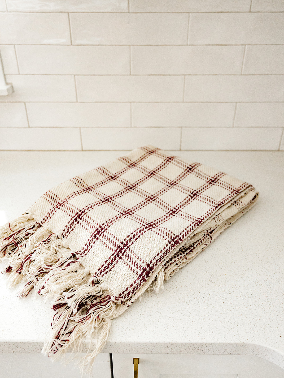 Burgundy Plaid Throw