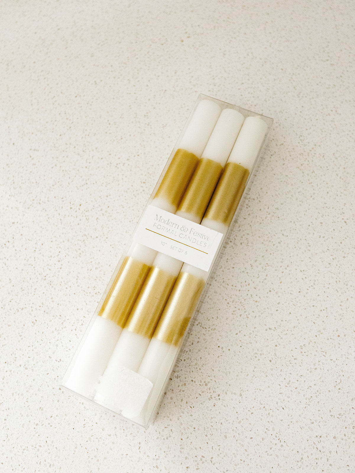 White & Gold Candle - sold by box of 6