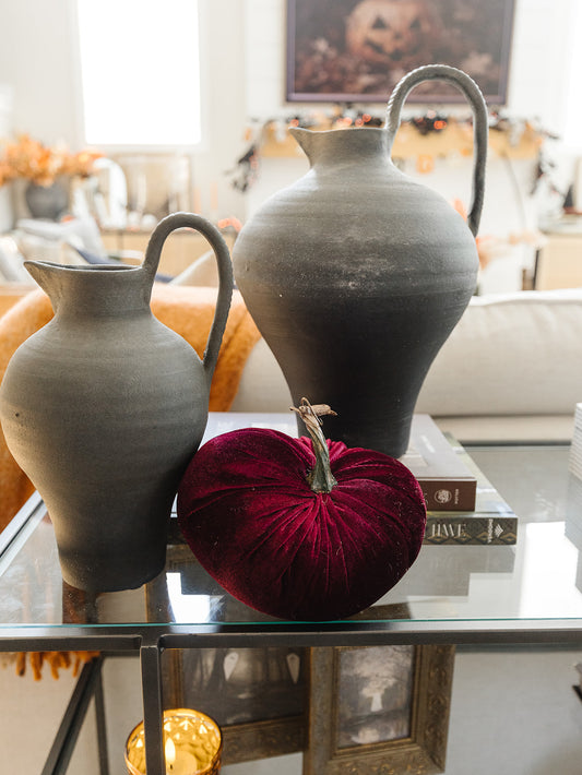 Burgundy Velvet Pumpkin