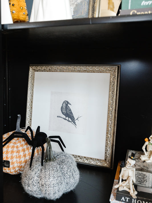 Halloween Crow Framed Art