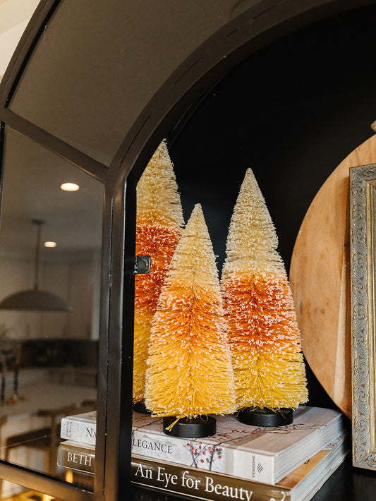 Candy corn Bottle Brush Tree - 3 Sizes