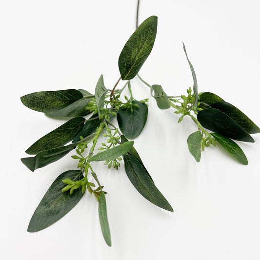 Deep Green Seeded Leaf Eucalyptus Spray- 18"