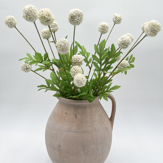 White Mini Spray with Foliage- 22"