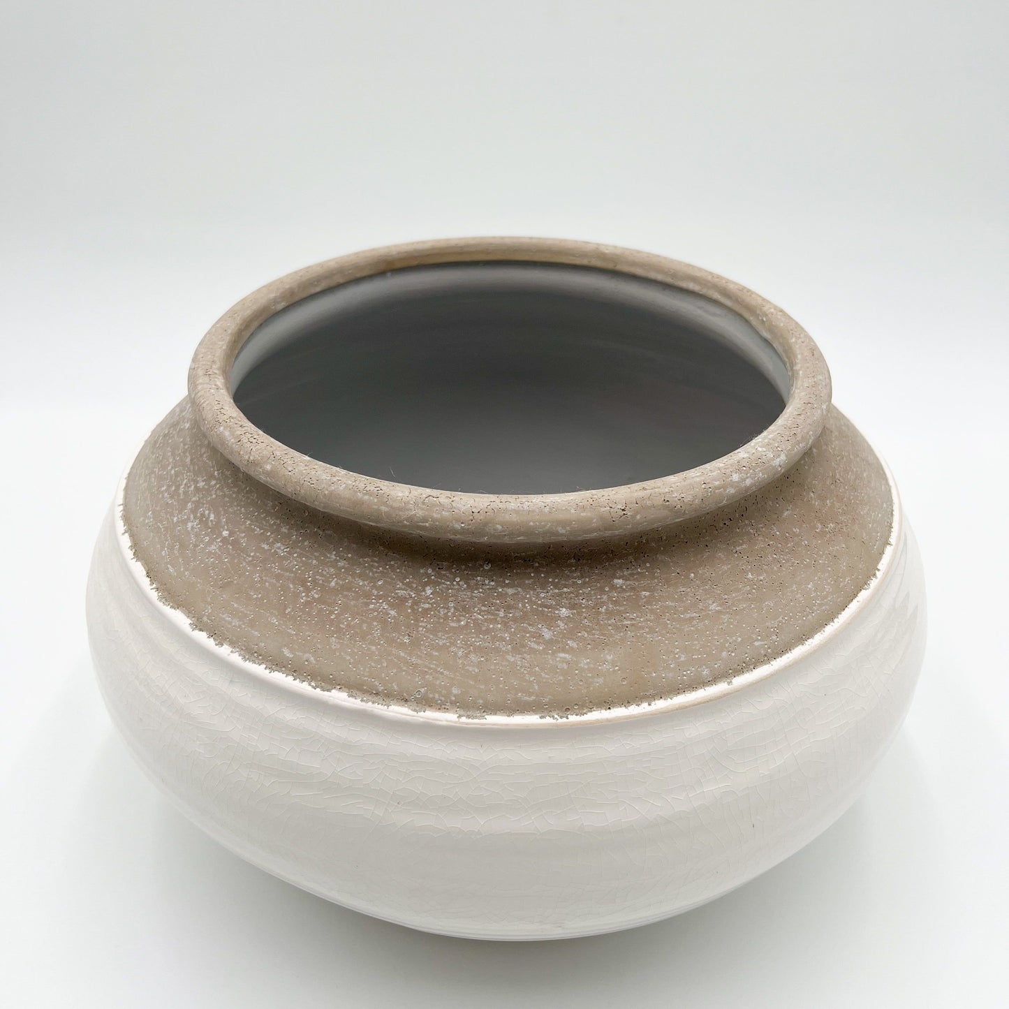 Two Toned Wide Mouth Potted Vase - 2 Sizes