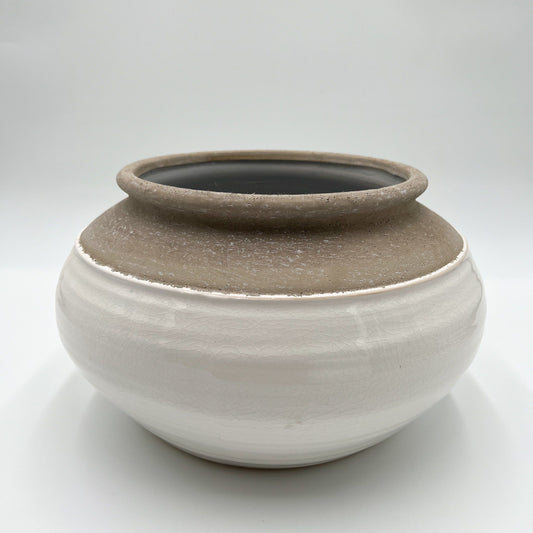 Two Toned Wide Mouth Potted Vase - 2 Sizes
