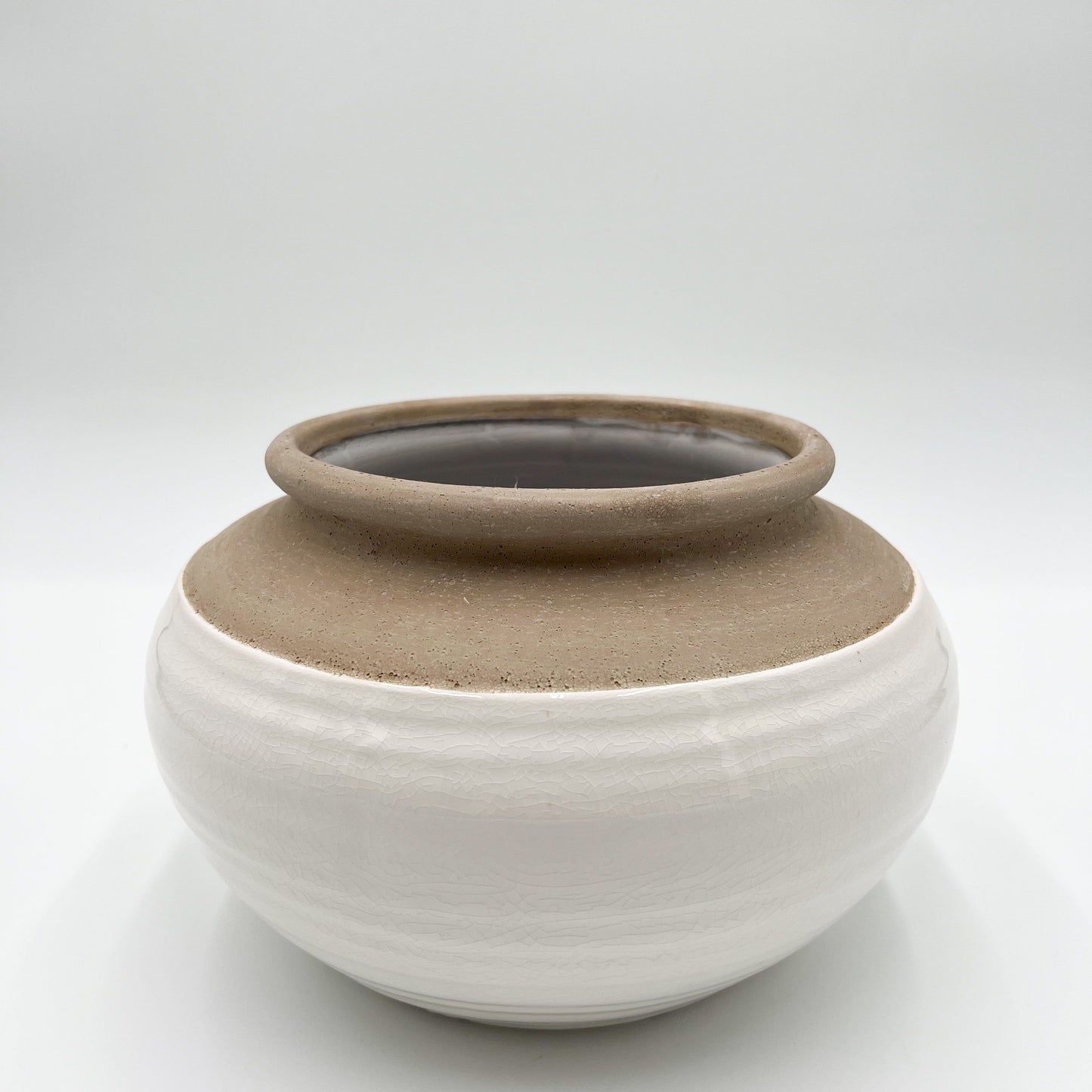 Two Toned Wide Mouth Potted Vase - 2 Sizes