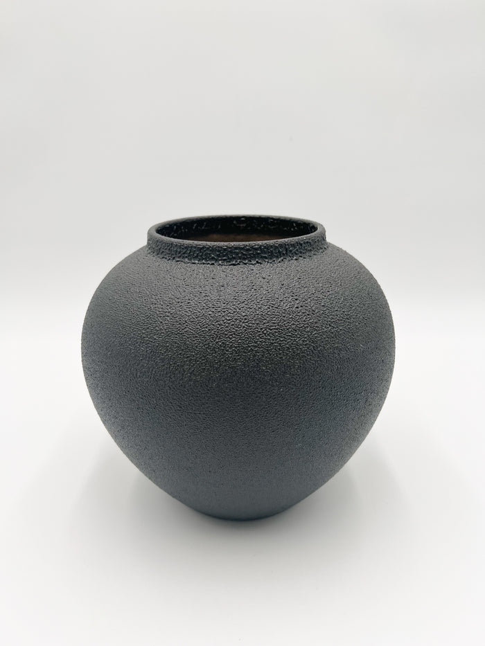 Textured Black Vase- Small