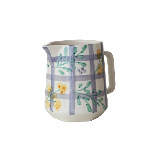 Hand Painted Botanical Pitcher 