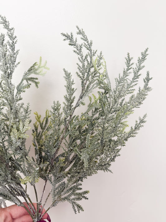 Frosted Cedar Bush - 17.5"