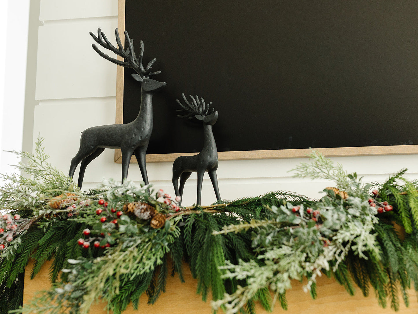 Glittered Mixed Green Foliage with Berries - 31"