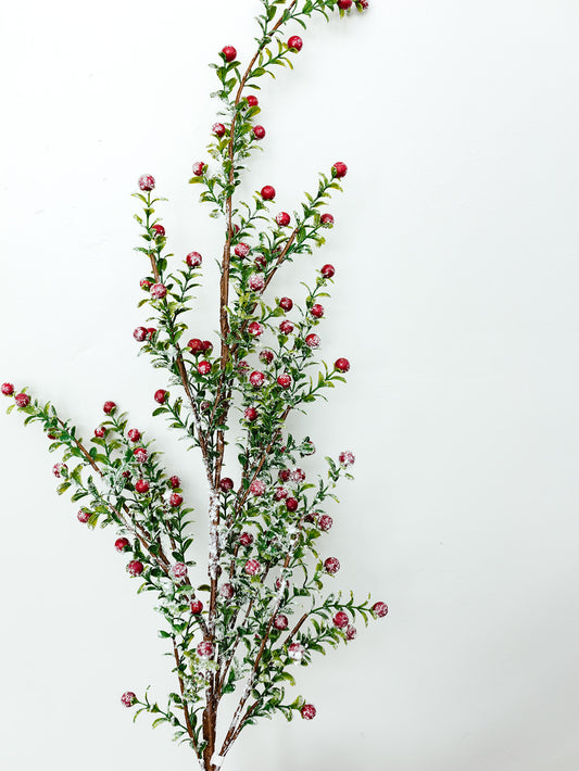 Snowy Red Berry Spray - 48"