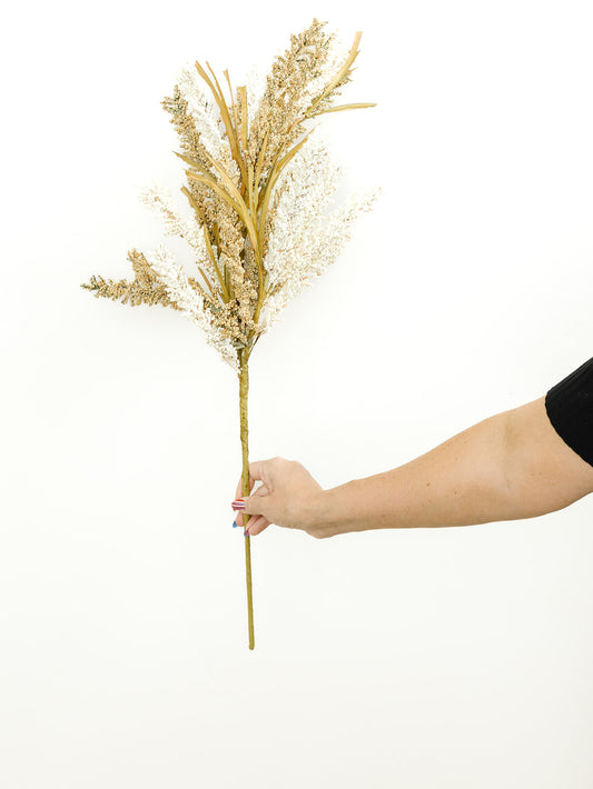 Cream & Brown Heather Stem - 34”