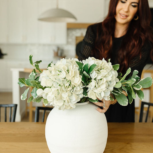 Gia White Cement Vase - 2 sizes