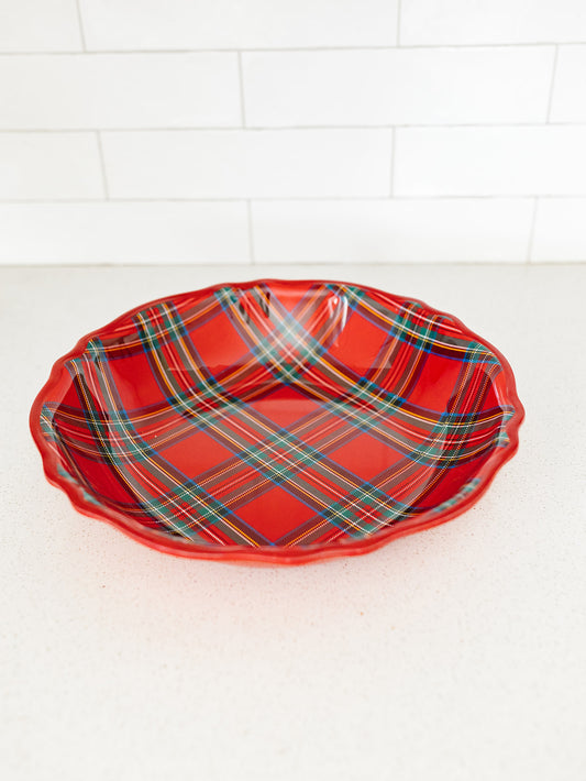 Tartan Melamine Bowl - 14"x3"