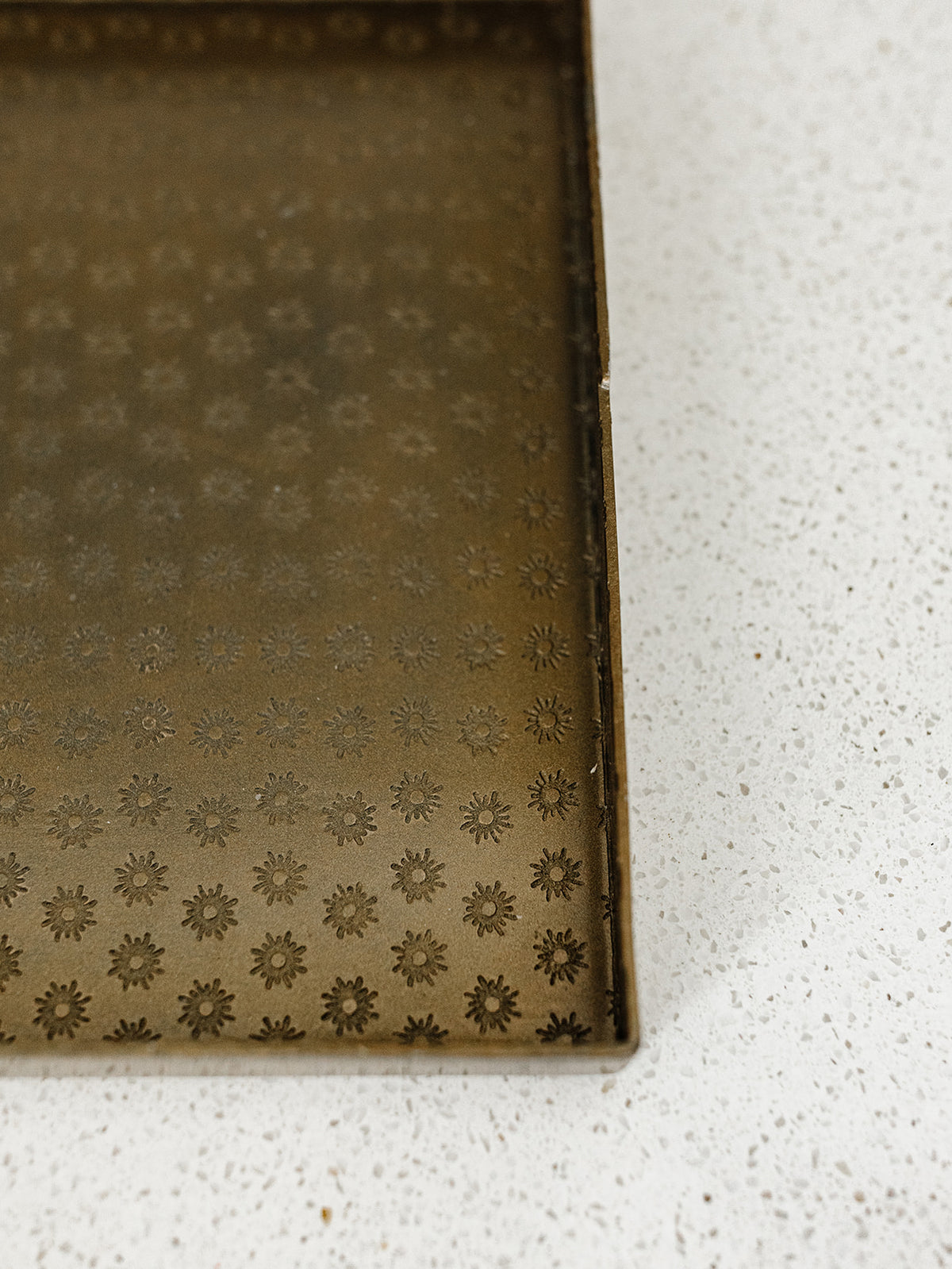 Embossed Antique Brass Tray