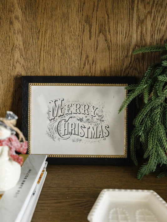 Merry Christmas Stamp Framed Art - 2 Sizes