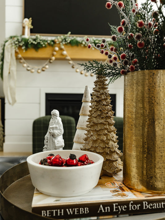 Set of 36 Red Mercury Embossed Ornaments - 1"