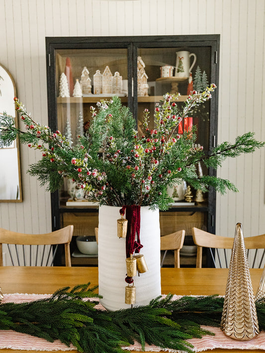 Bell cluster with Burgundy Ribbon - 25"