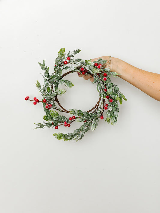 Frosted Leaves and Berry Wreath