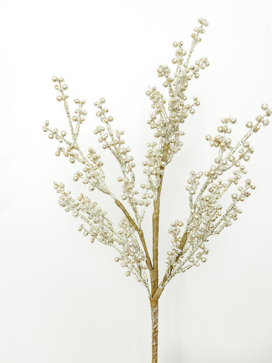 Antique Silver Berry Stem - 26"