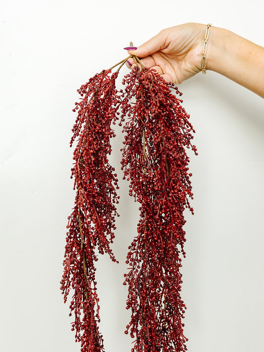 Mini Red Berry Hanging Branch - 29"