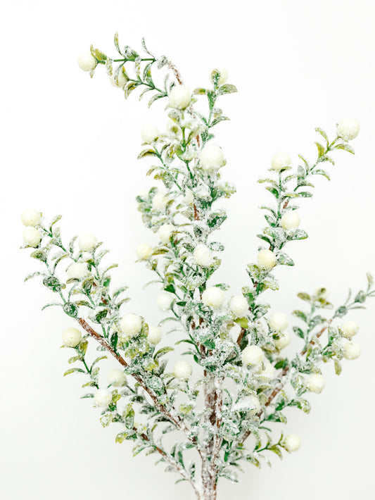 Snowy White Berry Spray - 21"