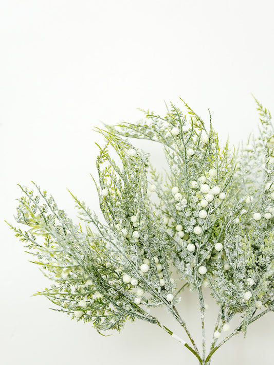 Glittered Snowy Fern - 13”
