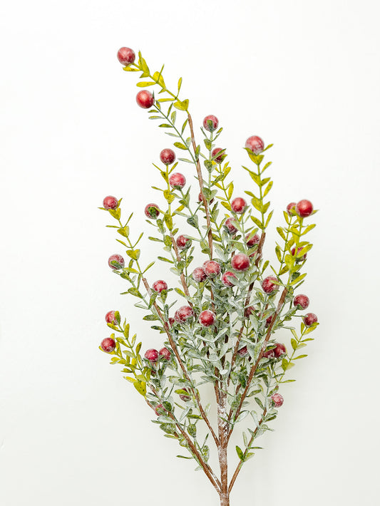 Glittered Snowy Berry Bush - 21" - Red