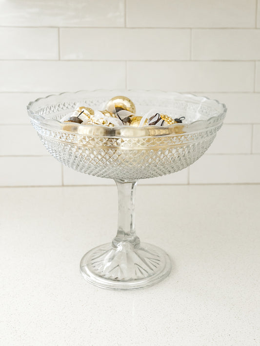 Etched Glass Compote