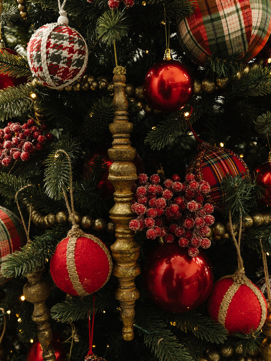 Antique Gold Wood Finial Ornament - 2 Sizes