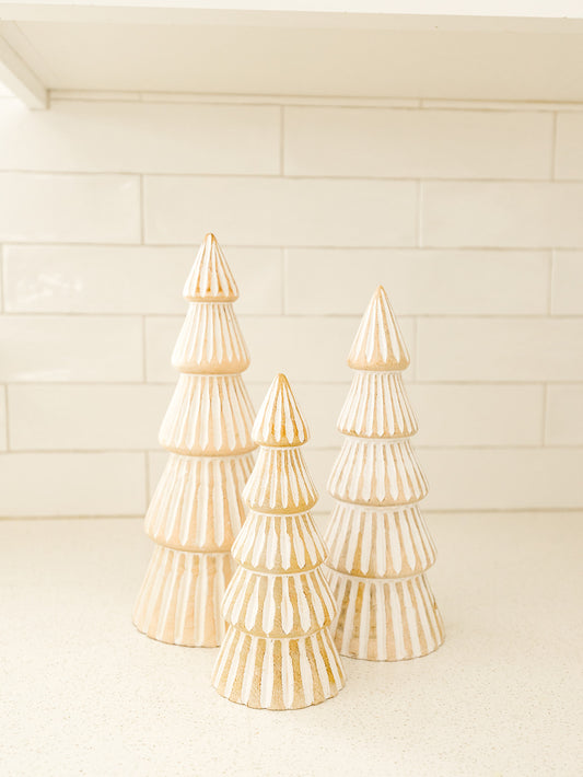Natural and White Tiered Tree - 3 Sizes