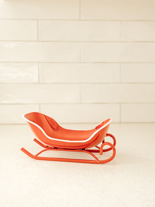 Red Metal Sleigh