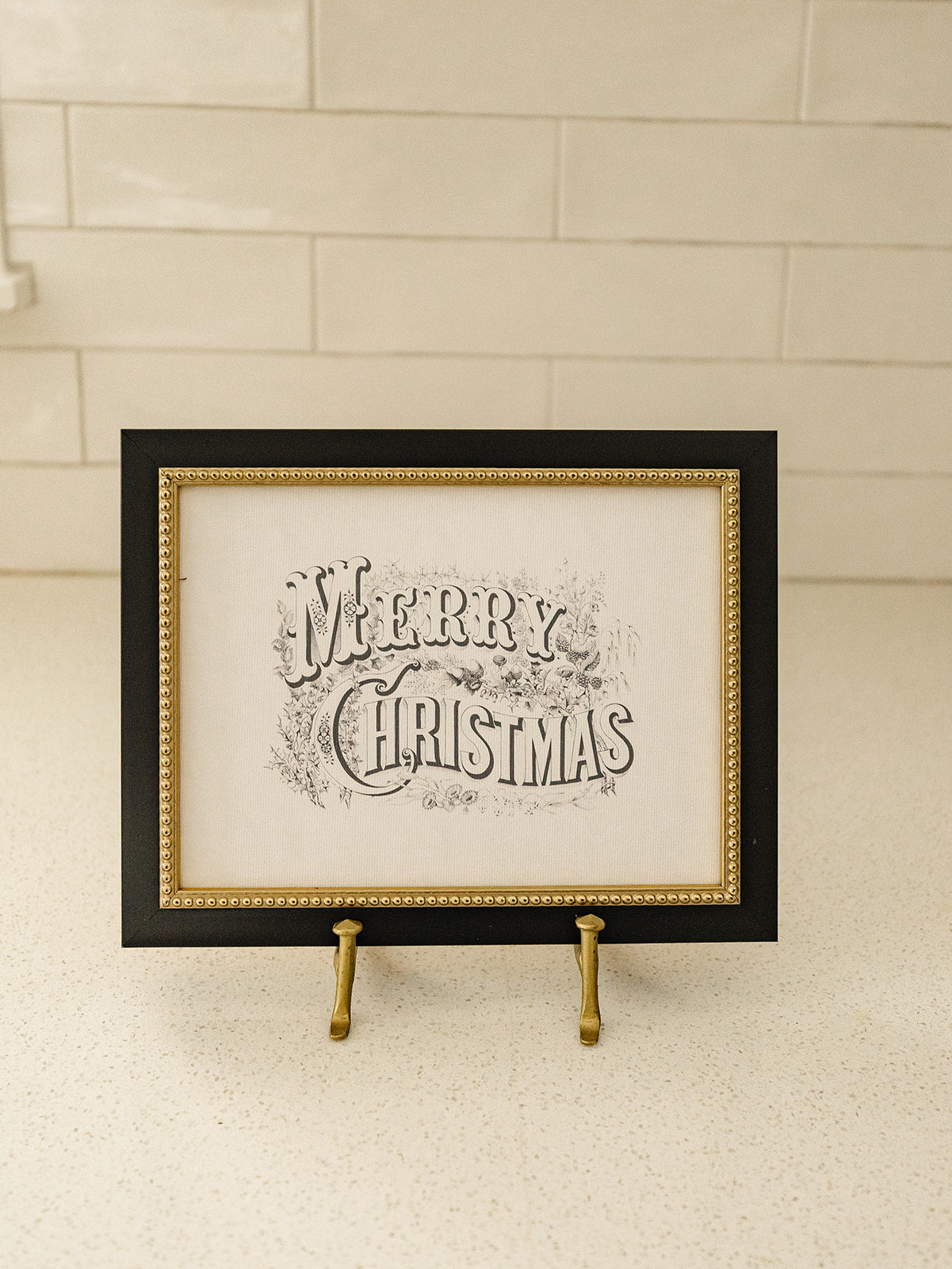 Merry Christmas Stamp Framed Art - 2 Sizes