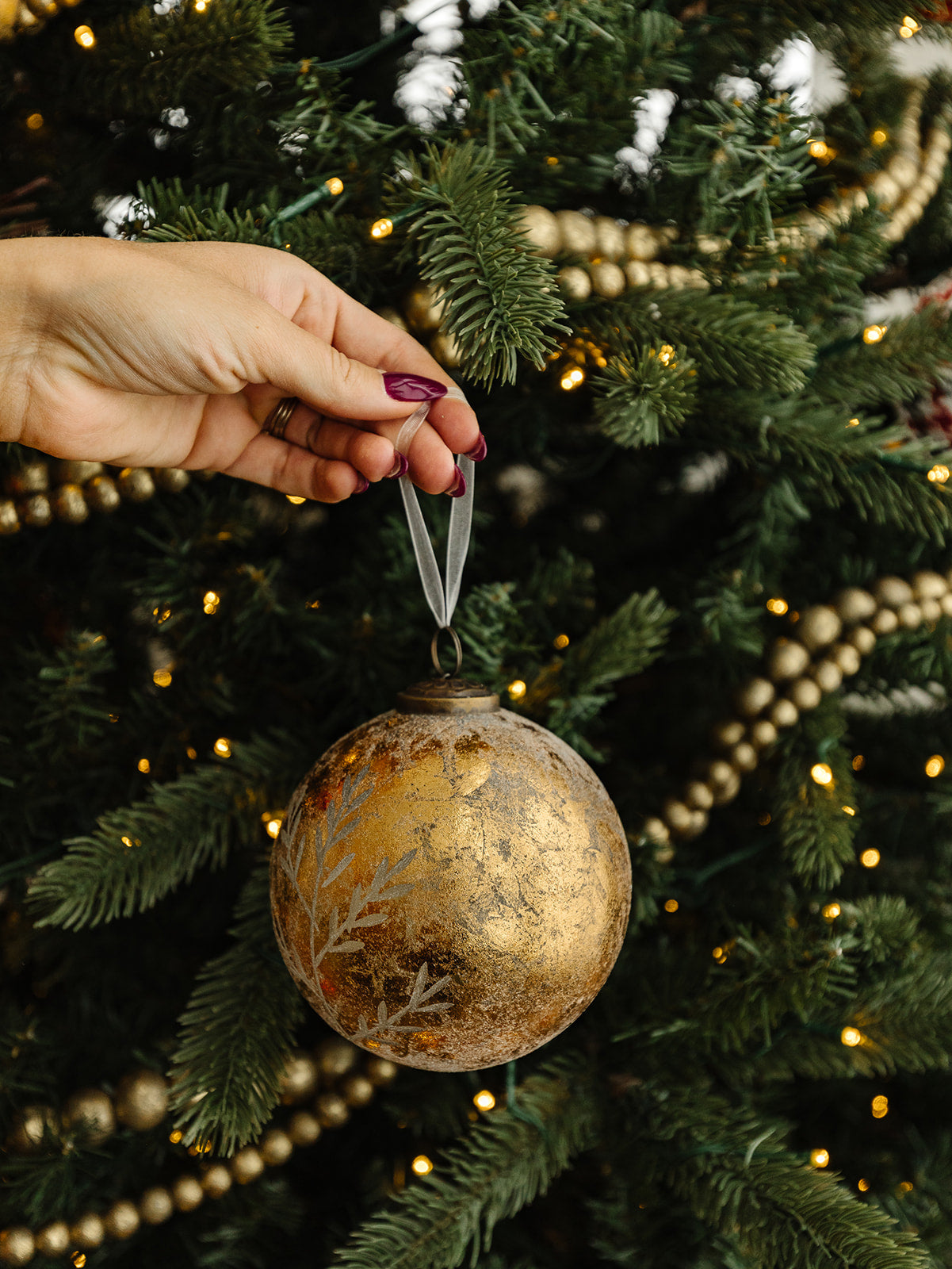 Gold Leaf Ornament - 5"