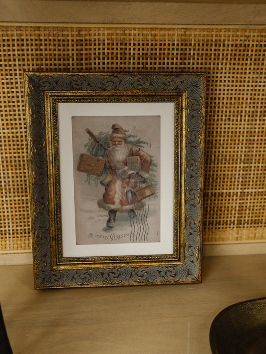 Santa Postcard Framed Art - 2 Sizes