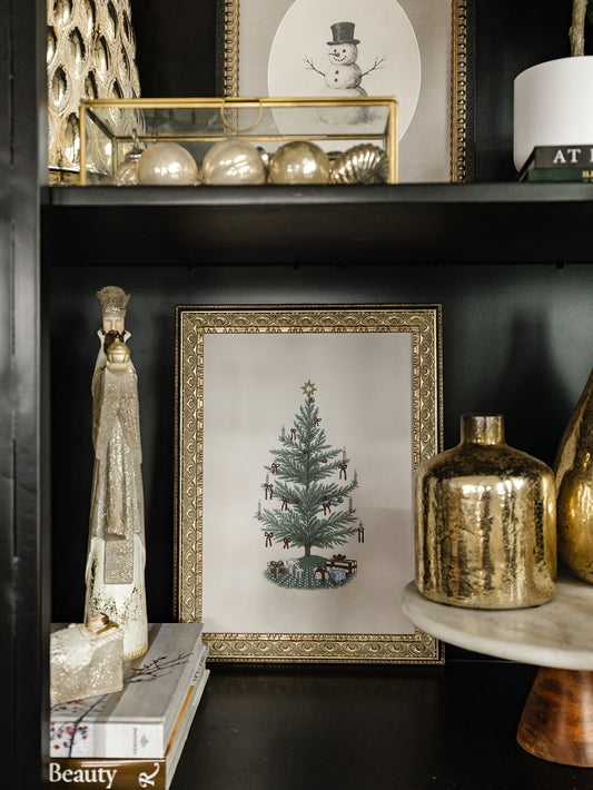 Christmas Tree Tied with Bows Framed Art - 2 Sizes