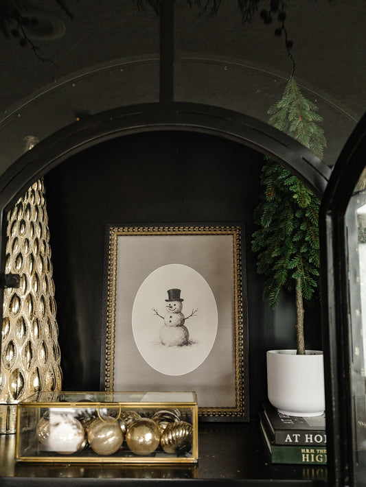 Top Hat Snowman Framed Art - 3 Sizes