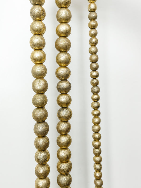 Gold Wood Bead Garland 6' - 2 Sizes