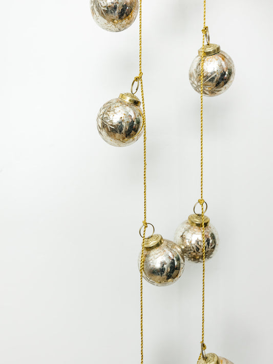 Etched Antique Gold Mercury Ornament Garland - 72"