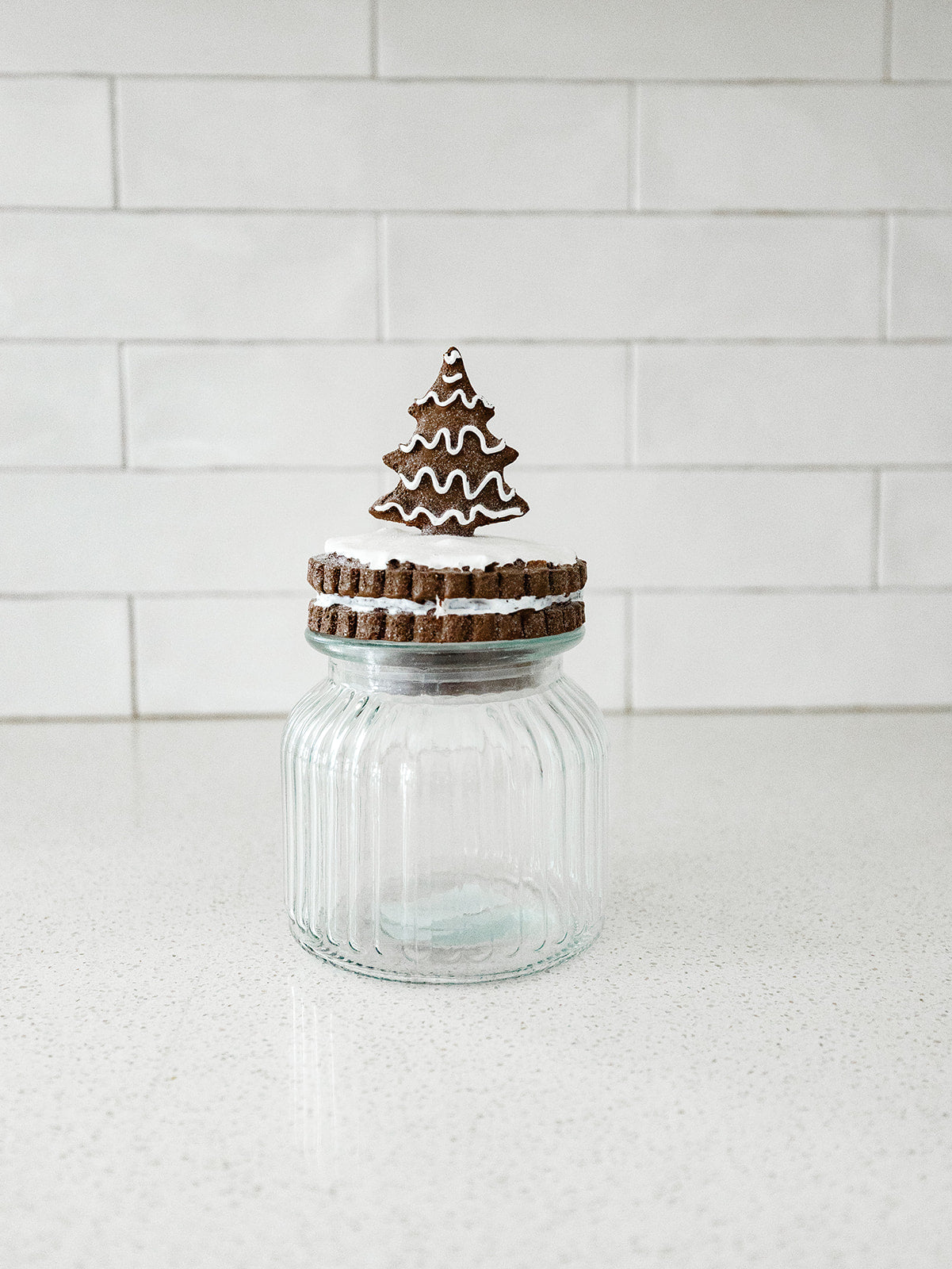 Glittered Gingerbread Topper Canister - 3 Styles