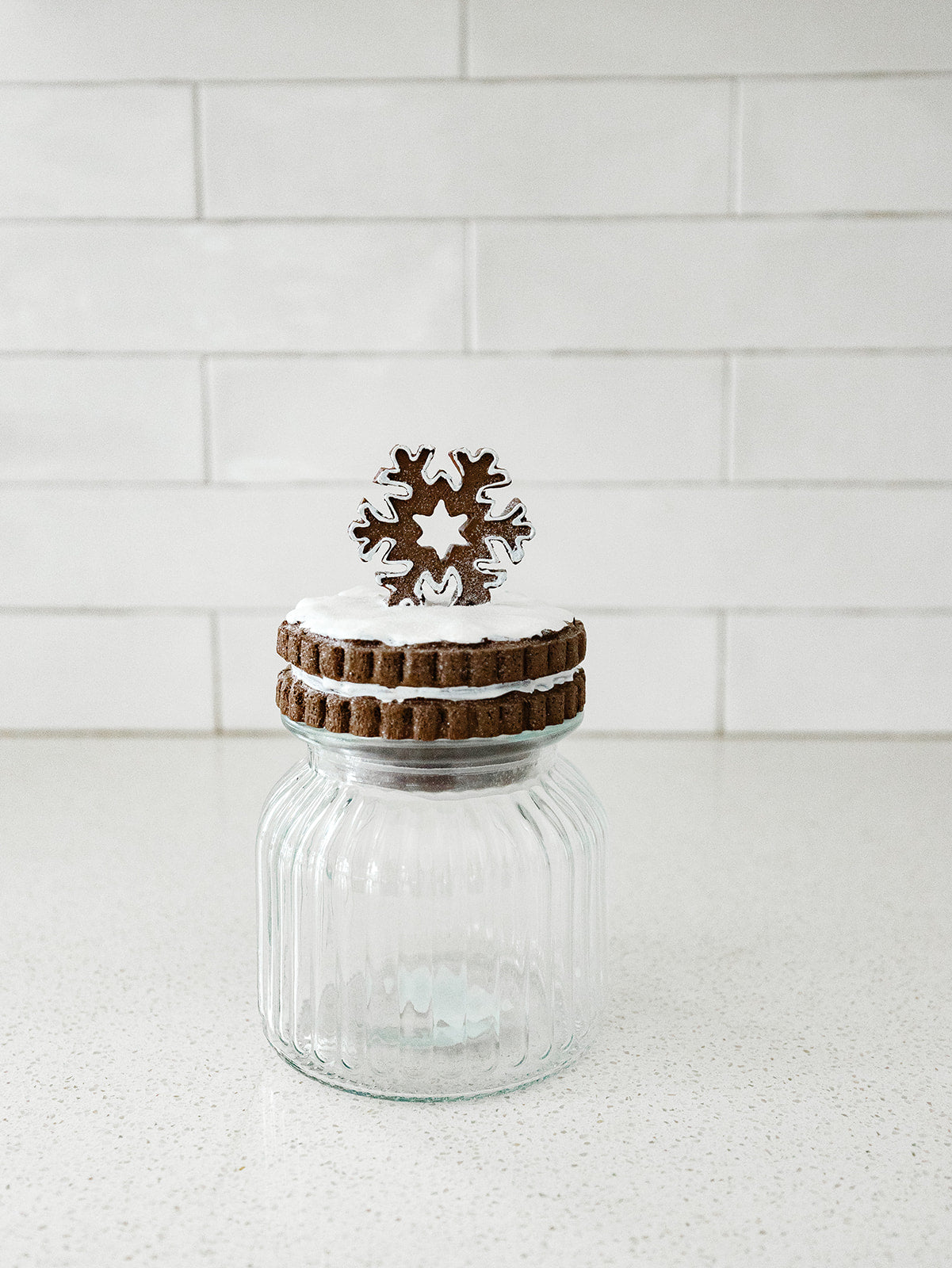 Glittered Gingerbread Topper Canister - 3 Styles