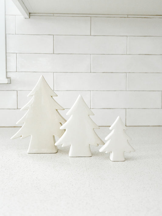 Teton White Ceramic Tree - 3 Sizes