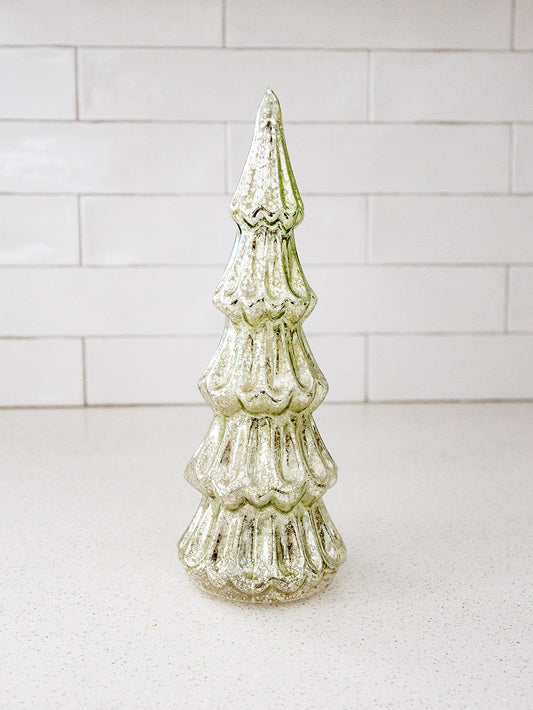 Vintage LED Light Green Glass Tree - 2 Sizes - Local pick up only