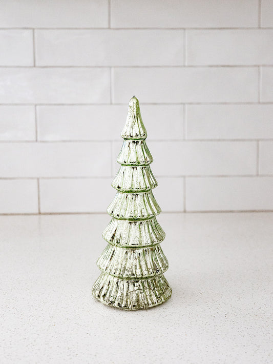 Modern LED Light Green Glass Tree - 2 Sizes