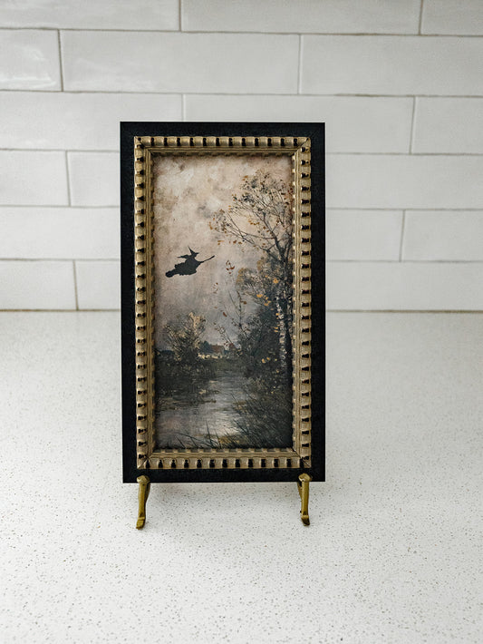 Witch on a Broom Framed Art - 2 Sizes