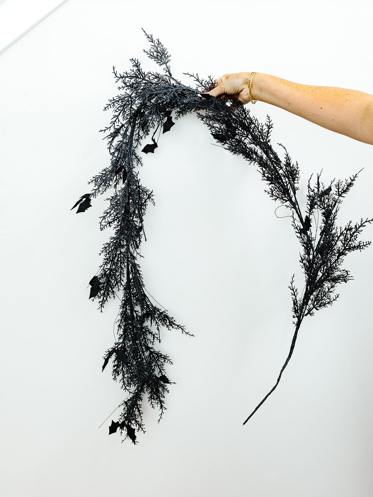 Glitter Pine and Bat Garland - 70"